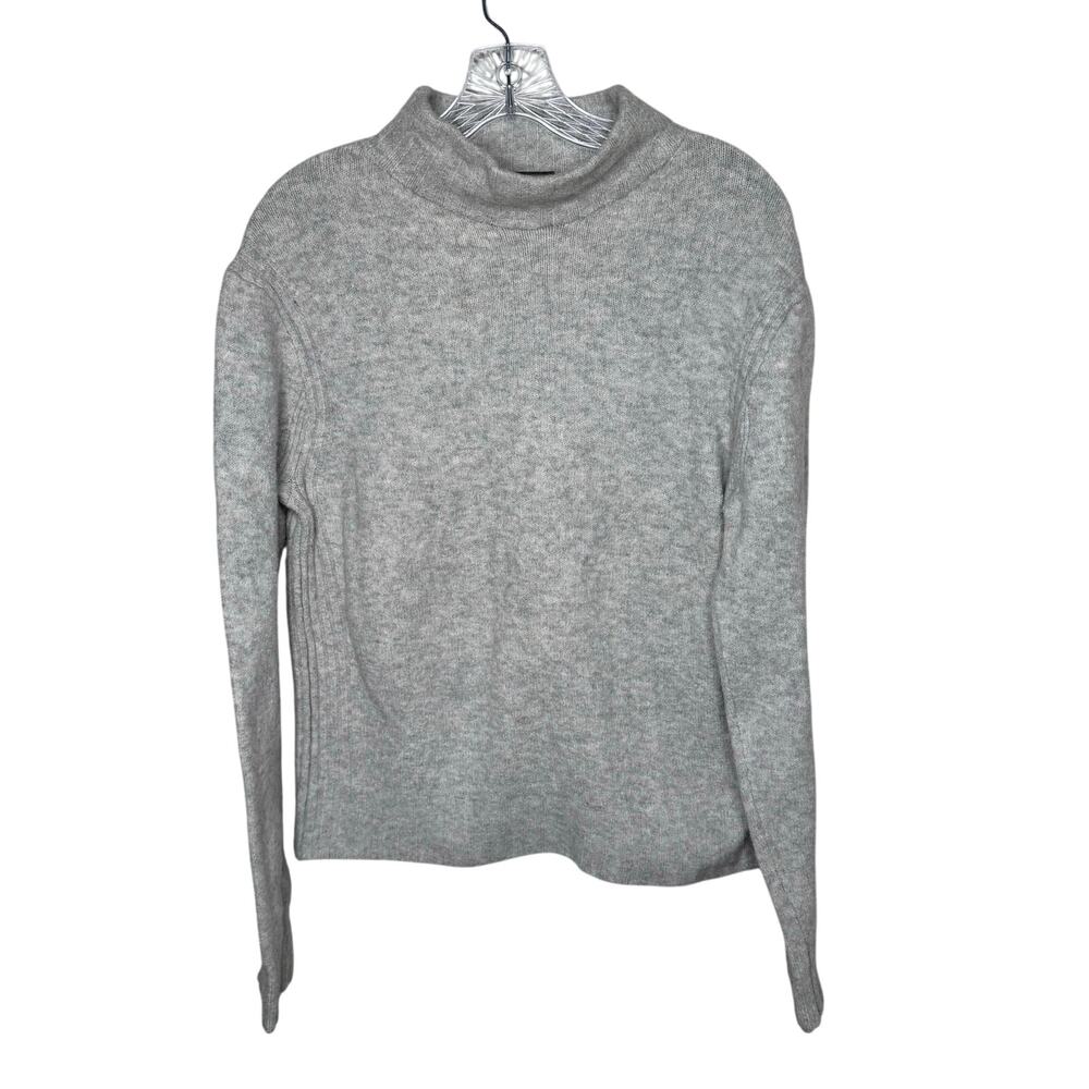 Point Sur‎ L Gray Mock Neck Sweater Merino Wool Alpaca Blend Soft Cozy Knit